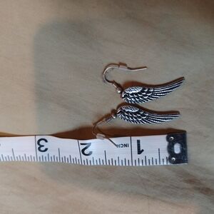 Elegant Silver Wing Drop Earrings